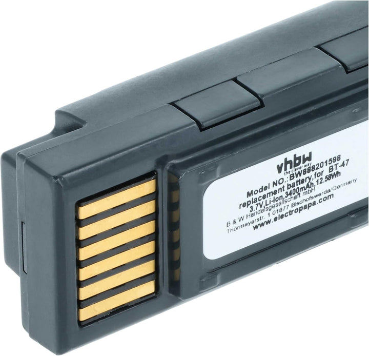 vhbw Akku Ersatz für Datalogic BT-47, RBP-GM45, TW18050652, 128004721 für Barcodescanner POS (3400mA