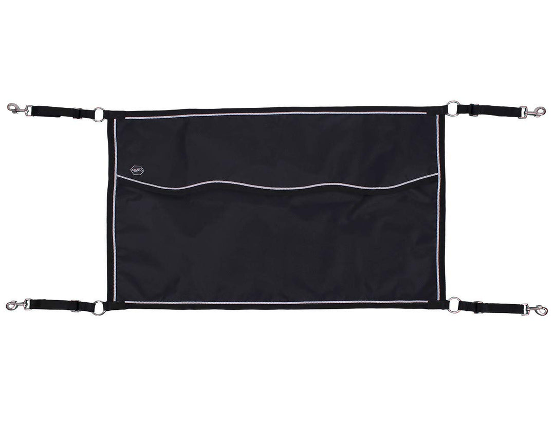 QHP Boxensperre Freiluft-Boxentür Verstellbare Gurtbänder 60 x 95 cm schwarz