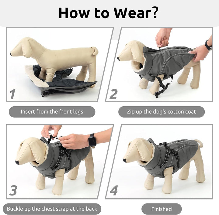 CITÉTOILE Hundemantel Hundejacke Warm Wintermantel mit Reissverschluss Winddichte & Winddichte mit R