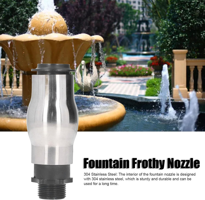 G1 Aussengewinde Brunnen Schaumige Düse Edelstahl Brunnen Düse Spray Teich Sprinkler für Gartenteich