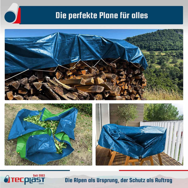Abdeckplane für Pool, 150 g/m² – 5 x 8 m – wasserdicht