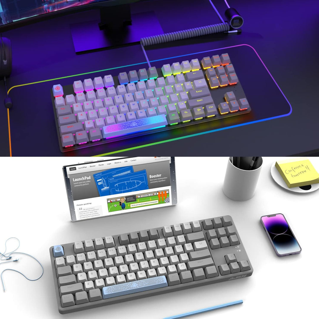 MAMBASNAKE AK873 Mechanische Tastatur zum Selbermachen, Spiralkabel, 22 Tasten RGB Hintergrundbeleuc