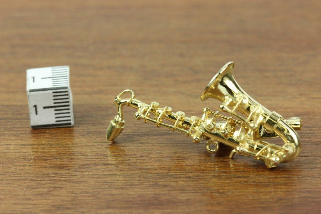 Miniblings Saxofon Brosche Sax Saxofonbrosche Saxophon +Box vergold. - Handmade Modeschmuck I Anstec