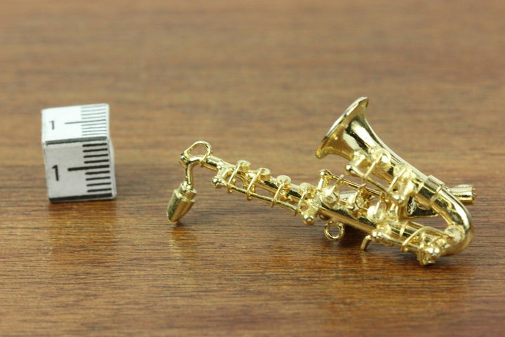 Miniblings Saxofon Brosche Sax Saxofonbrosche Saxophon +Box vergold. - Handmade Modeschmuck I Anstec