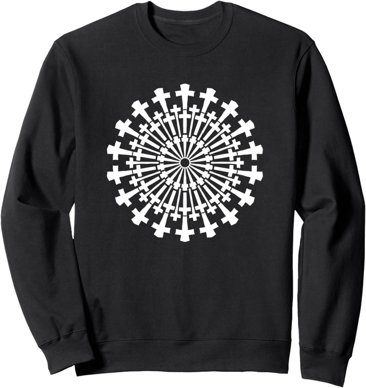 Vintage Christian Cross Simple Mandala Retro Graphic Sweatshirt