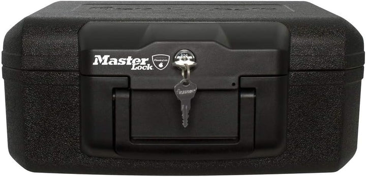 Master Lock Tresor Feuerfest und Wasserdicht mit Schlüssel, Dreifacher Schutz - Flug, Feuer und Flut