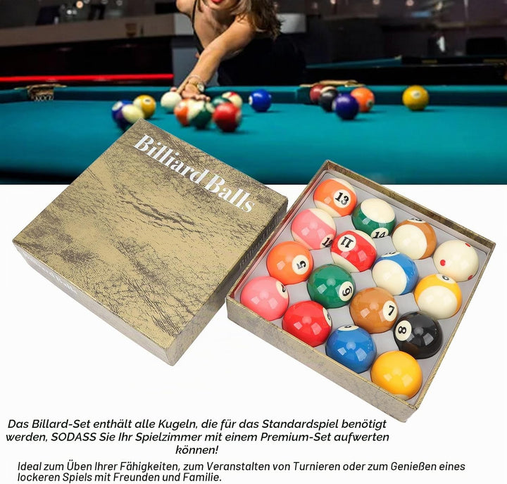 Billardkugeln Set, 16 Stück Billiard Kugel Set 5,72 cm/2,25 Zoll Durchmesser Billardtisch Kugeln Set