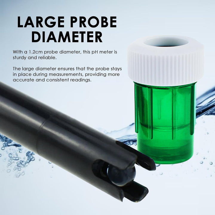 TEKCOPLUS Wasserqualität pH-Elektrode mit 300cm 3000mm 118 Zoll BNC Kabel und Lösungen für Wasser, H