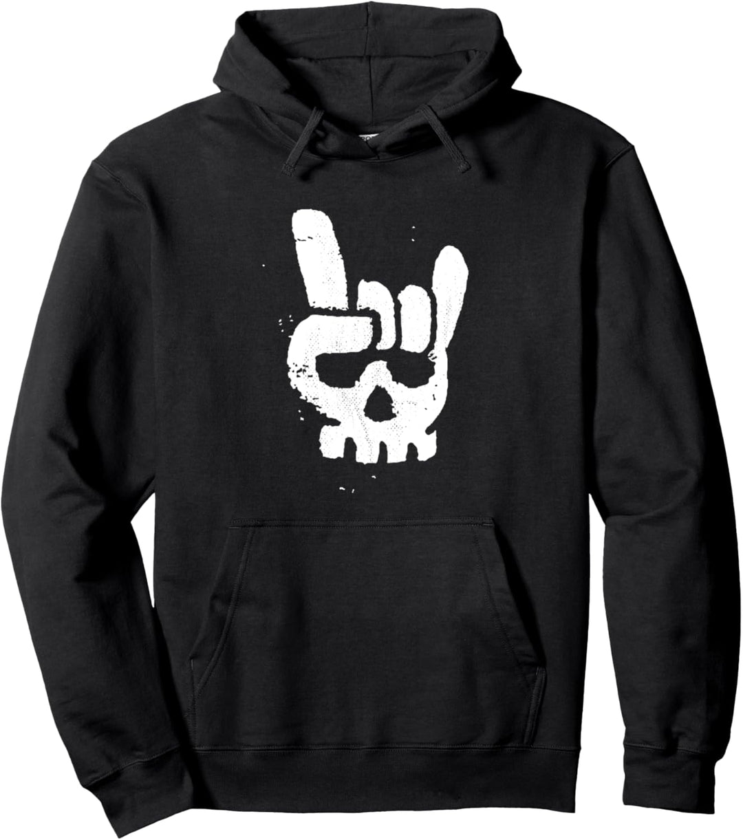 Skull Rock Hands Grunge Punk Music Pullover Hoodie