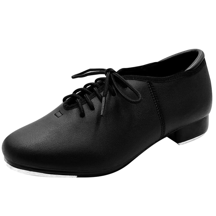 s.lemon Schwarz Leder Tapschuhe Volle Sohle Oxford Steppschuh für Damen Männer Kinder 40 EU Schwarz,