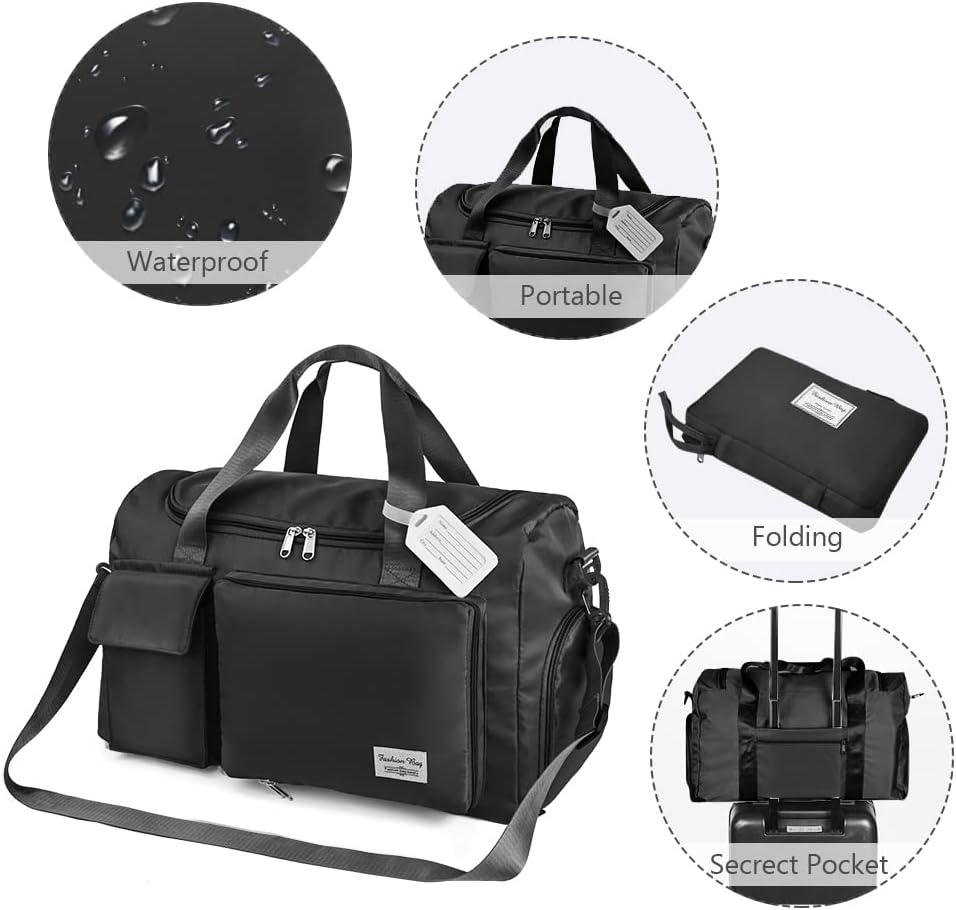 Flintronic 35L Faltbare Reisetasche Gepäcktasche Grosse Weekender Übernachtungstasche Urlaubstasche