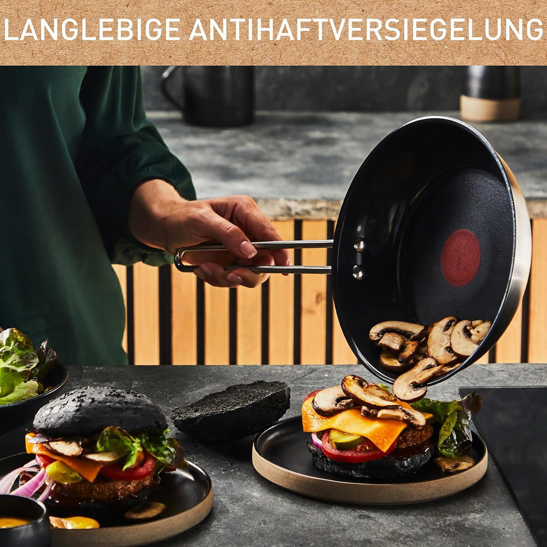 Tefal Nordica Edelstahl-Keramikpfanne 20 cm, Antihaftversiegelung, integrierter Thermo-Signal Temper