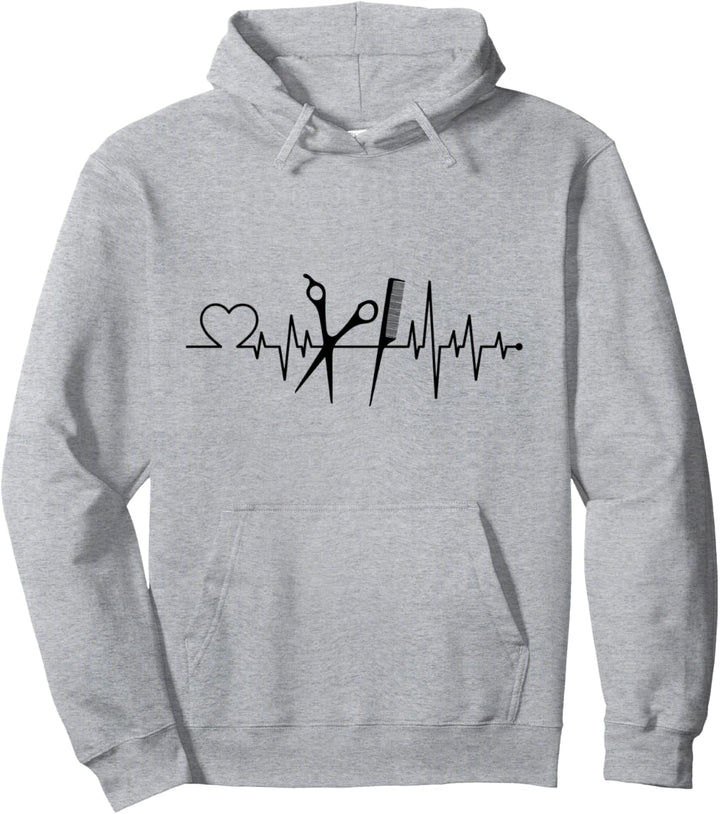 Frisör Frisur Herzschlag Haarschnitt Geschenkidee Haarsalon Pullover Hoodie