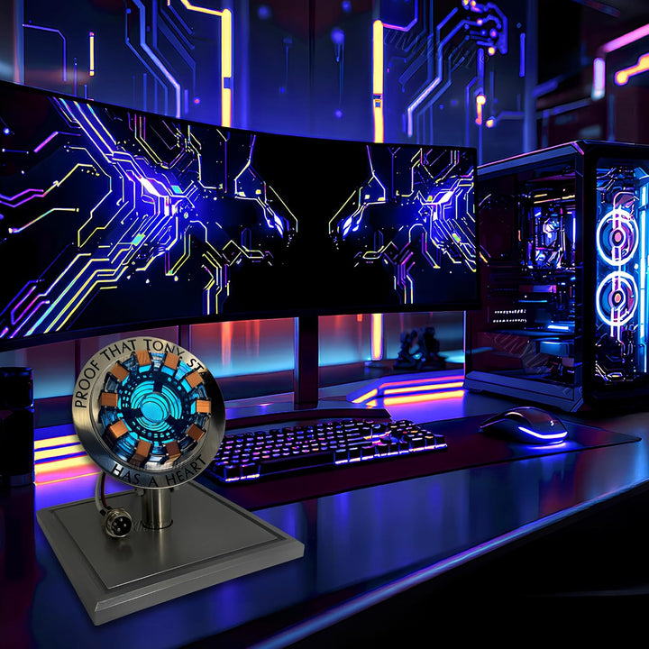 Lonyiabbi 1:1 Arc Reactor MK1 Model LED Light Vibration Sensing Control USB Interface Finished Produ