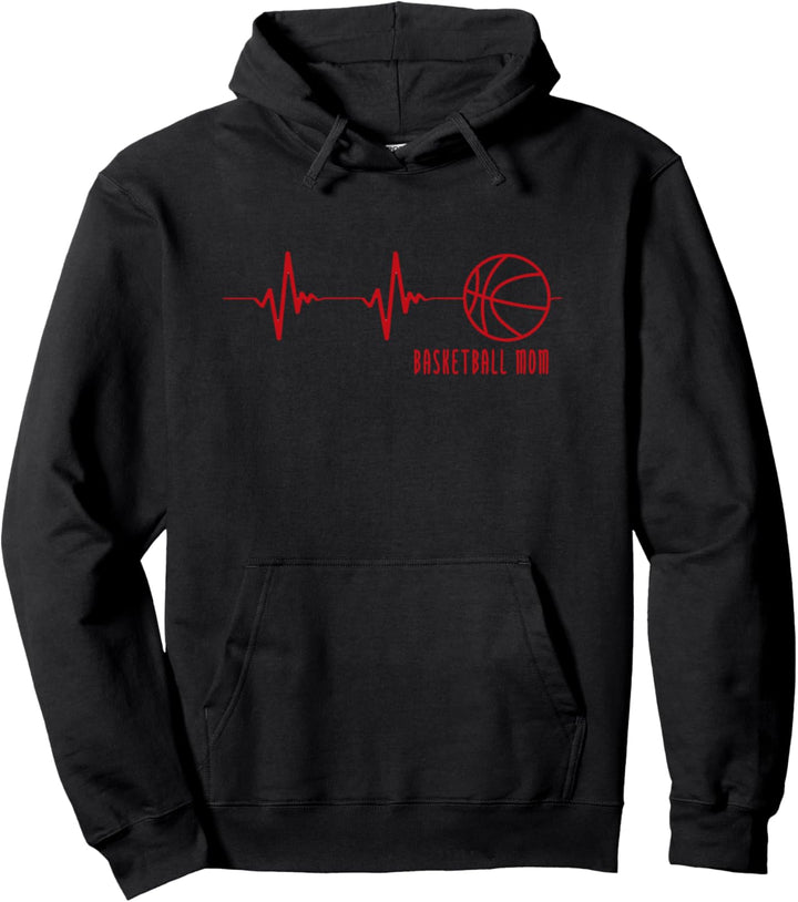 Basketball Mom Heartbeat Pullover Hoodie