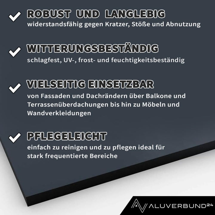 HPL Platten 40x90cm Vollkernplatten für Aussen und Innenbereich, 6mm dick, Zinkgrau Zinkgrau / 6mm 4