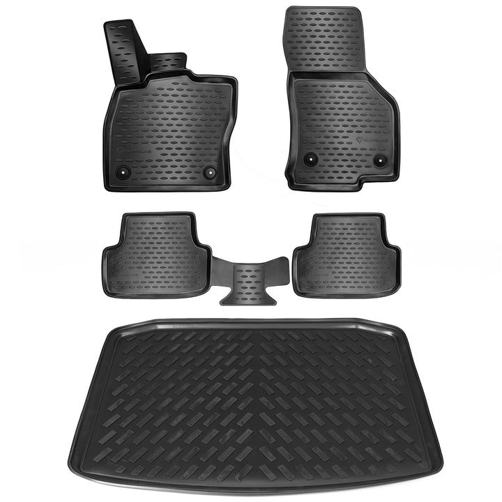ELMASLINE 3D Gummimatten & Kofferraumwanne Set für Seat/Cupra Ateca (2017-2025) Vertiefter Standard