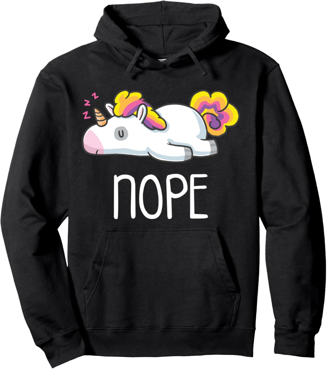 Nope Not Today Unicorn Schlafendes Einhorn Schlaf Einhörner Pullover Hoodie