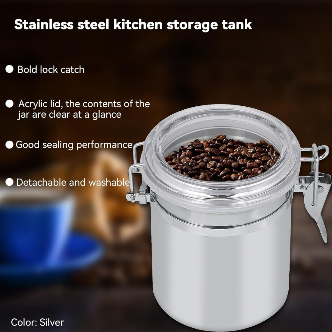 700ml Kaffeedose Edelstahl, Luftdichte Kaffeebehälter Mit Messlöffel, Kaffeedosen Set Mit Kalenderra