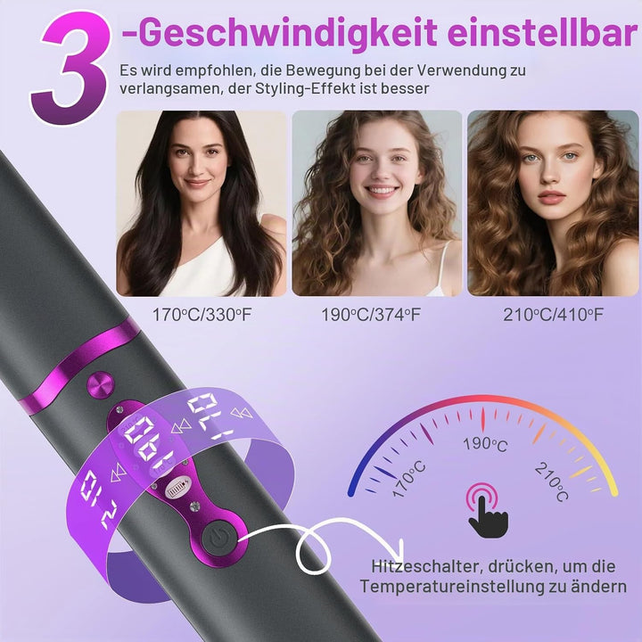 OBEST Kabelloser Haarglätter,2-in-1 Kabelloses Glätteisen und Lockenstab,Tragbarer Reise-Mini-Haargl