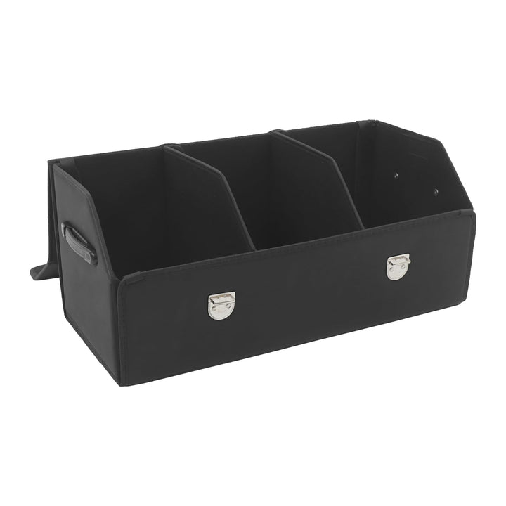 56L Auto Kofferraum Organizer, Leder Kofferraumtasche mit Deckel und Griff, Multifunktionale Aufbewa