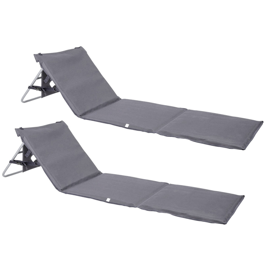 ONVAYA Premium Strandmatte 2cm gepolstert mit Rückenlehne | Strandliege faltbar | Strandmatratze | S