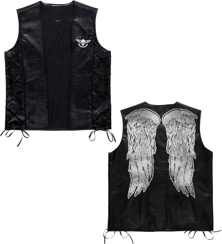 Widmann - Biker Weste West Coast im Lederlook, Accessoire, Halloween, Karneval, Mottoparty XL, XL