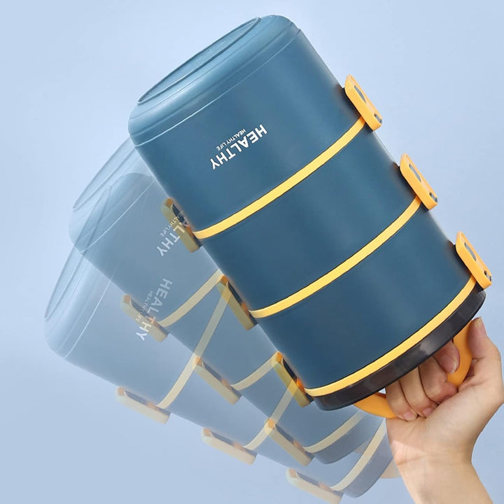 Qcwwy 3-lagige Lunchbox, Auslaufsichere, Vakuumisolierte Thermosbehälter für Heisses Mittagessen, Le