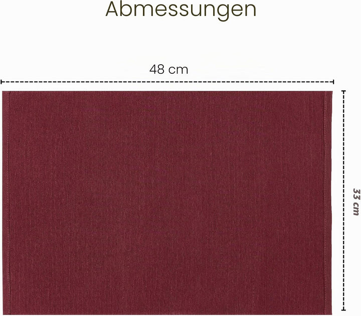 RAJRANG Poly-Baumwolle Tischsets, 6er Set, für Esszimmer und Küche, Stoff Platzsets, Maron, 19x13 Zo