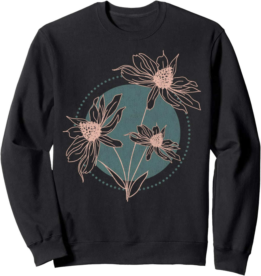 Trendy Garden Flowers Pocket Sweatshirt