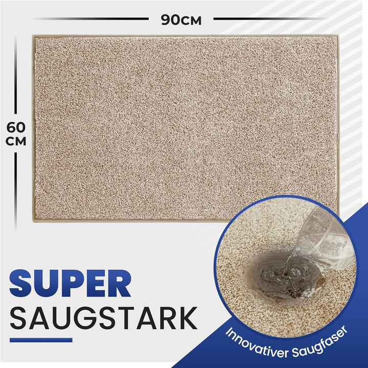 Mibao Fussmatte Innen 60 x 90 cm, Schmutzfangmatte für den Eingangsbereich, Türmatte, rutschfeste, S