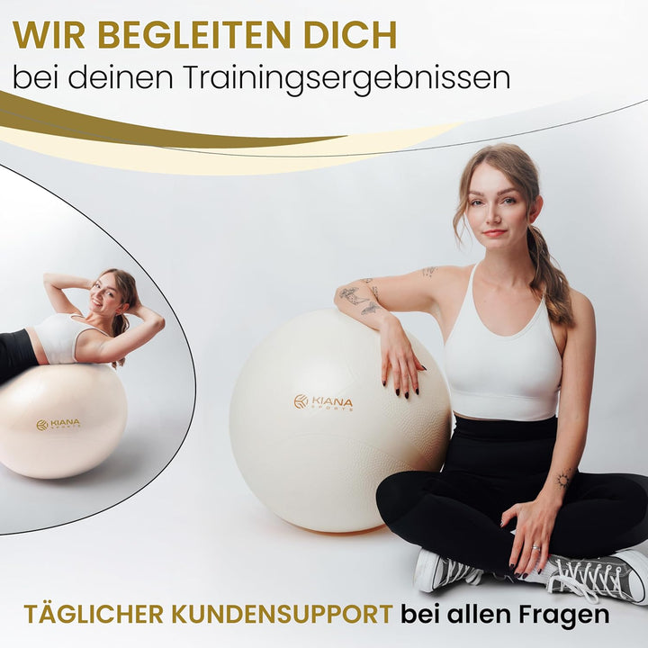 Gymnastikball & Sitzball - 4 Grössen - Deutsche Entwicklung - Rutschfester Yoga Ball mit Noppen - Ex