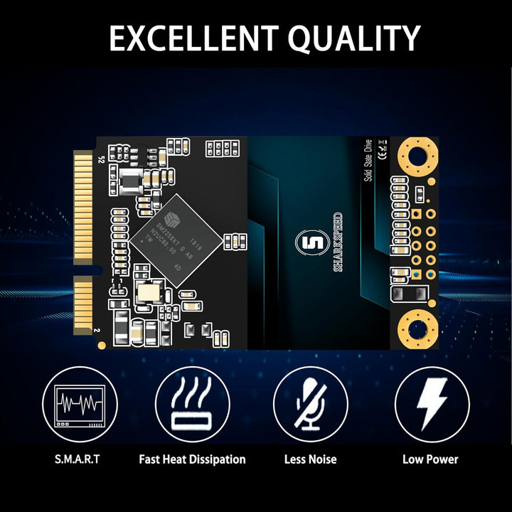 SHARKSPEED mSATA SSD 1TB Mini SATA 3 (6Gb/s) TLC 3D NAND SSD Festplatte Intern Solid State Drive für