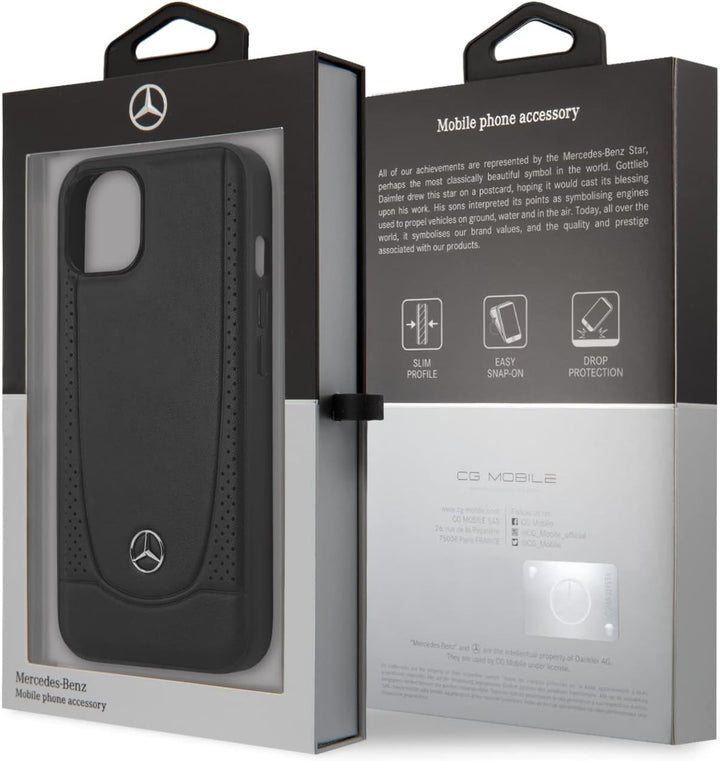CG MOBILE Mercedes-Benz Schutzhülle für iPhone 14 Plus in Schwarz mit Perforatio Back Cover Schwarz,