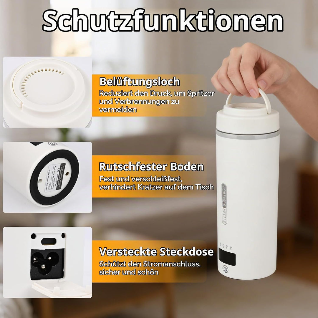 Elektrischer Reisewasserkocher Klein, Diealles Shine 550ML Reise Wasserkocher, Schnelles Kochwasser
