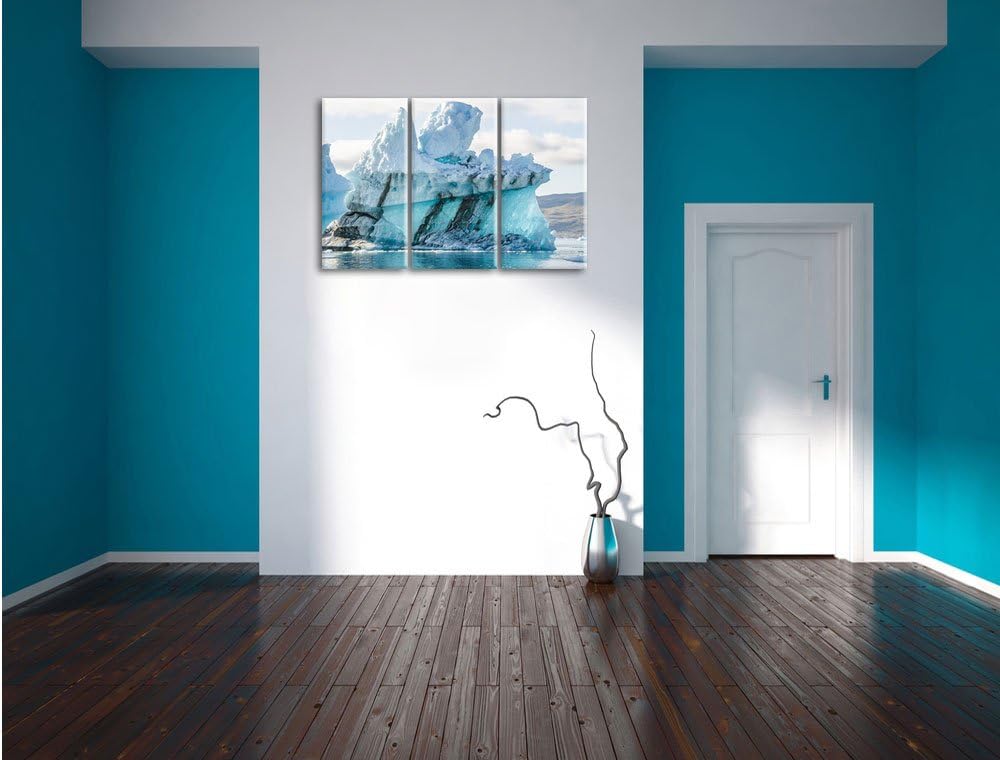 Pixxprint gigantischer Eisberg 3-Teiler Leinwandbild 120x80 Bild auf Leinwand