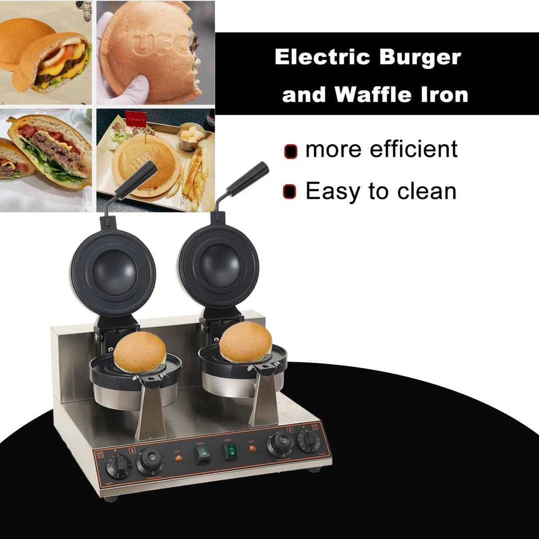 Elektrische UFO-Burger-Presse, 2600W Kommerzielle Doppelkopf-Burger-Maker | Eiscreme-Burger-Maschine