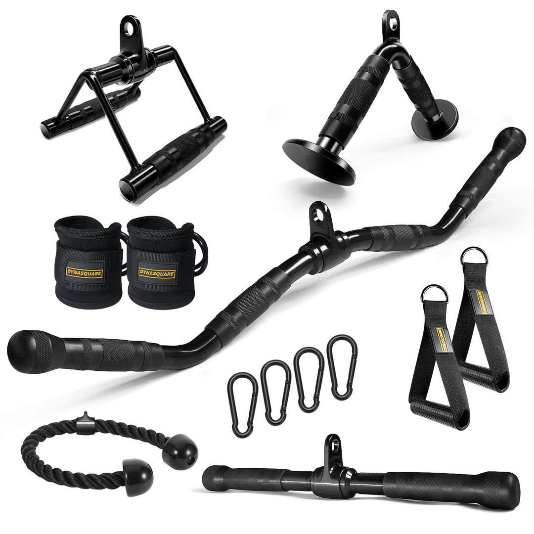 Lat-Pulldown-Aufsätze Combo, Kabelmaschinenzubehör mit Curl-Pulldown-Stange, passend für die meisten