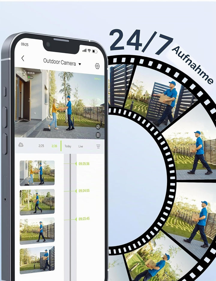 GNCC 2er-Pack WLAN-Überwachungskameras, kabelgebundene 2K-Aussenkameras, Nachtsicht, IP65 wasserdich