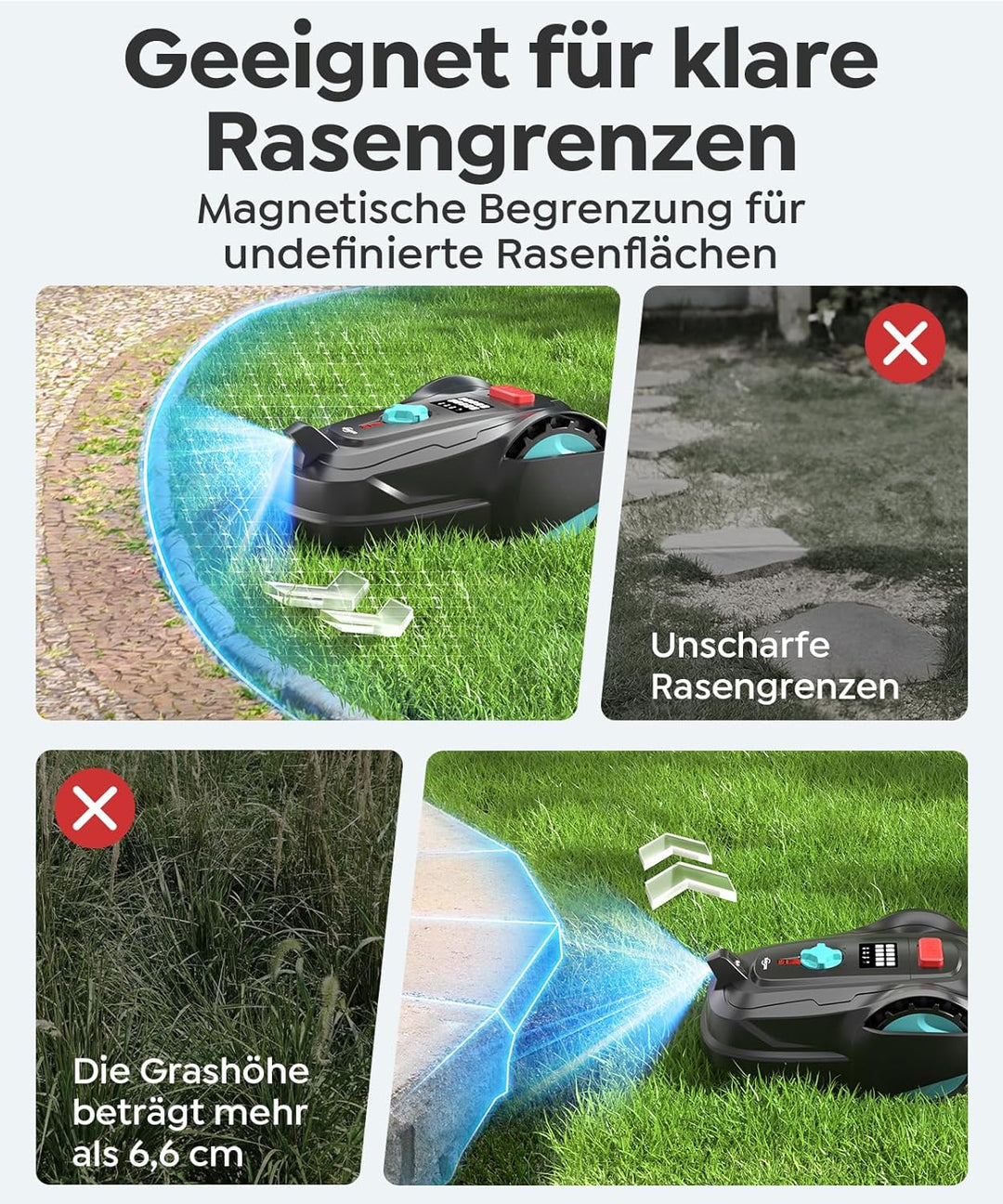 M800Plus Mähroboter ohne Begrenzungskabel,GPS Positionierung,KIVision Rasenmäher Roboter fürGärten b
