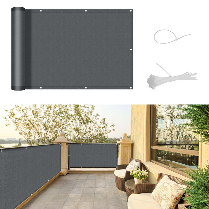 SUNNY GUARD Balkon Sichtschutz 90x800cm Balkonabdeckung PES UV-Schutz Balkonverkleidung wetterfester