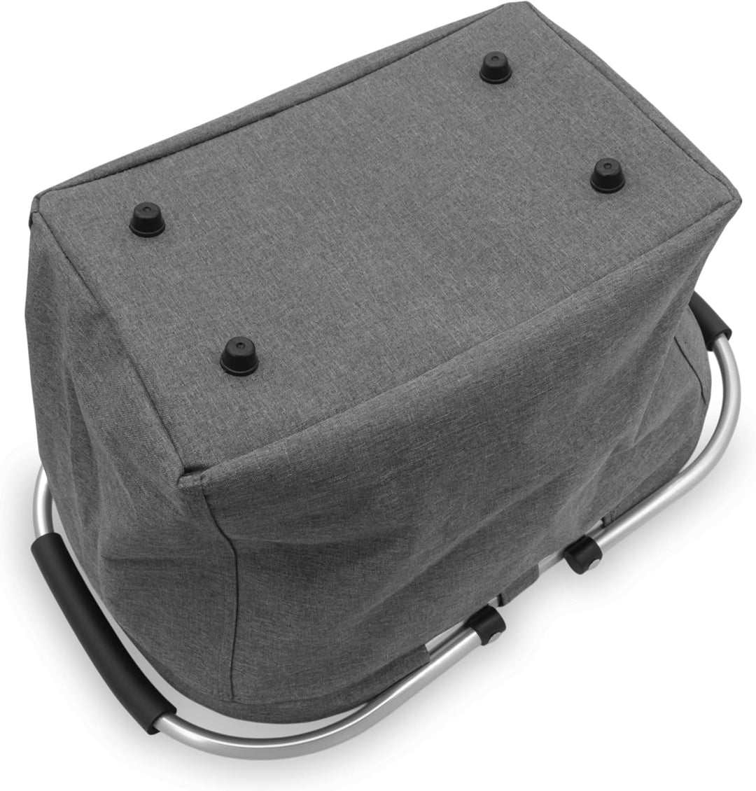 Picknickkorb grau klappbar - 42 x 27 cm | mit integriertem Tisch