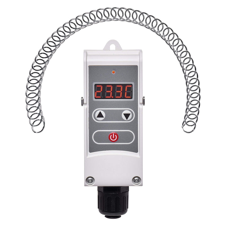 EMOS P5683 Anlegethermostat mit einstellbarer Schaltempfindlichkeit, Schraubenfeder und digitalem Di