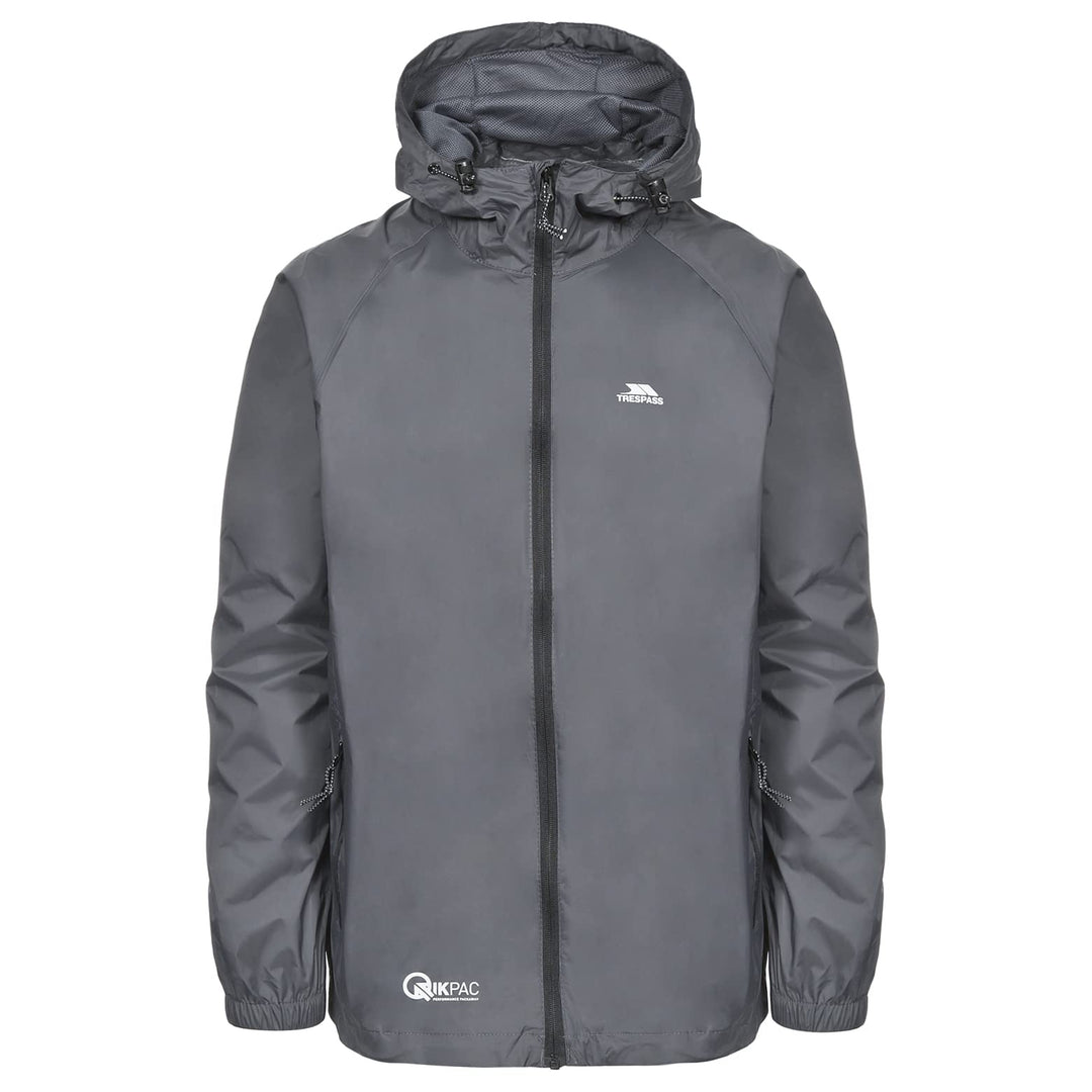 Trespass Unisex Erwachsene Qikpac Jacket Kompakt Zusammenrollbare Wasserdichte Regenjacke 3XS Grau (
