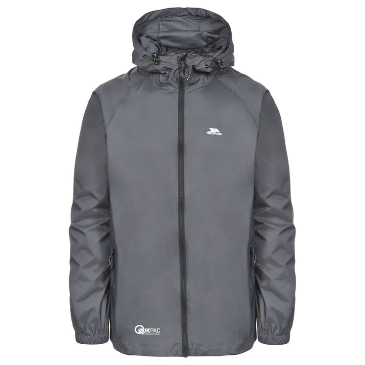 Trespass Unisex Erwachsene Qikpac Jacket Kompakt Zusammenrollbare Wasserdichte Regenjacke 3XS Grau (