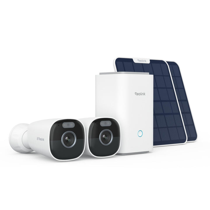 Reolink 4K Solar Überwachungskamera Set Aussen Akku mit Home Hub, Farbnachtsicht, 2.4/5GHz WLAN, Zen