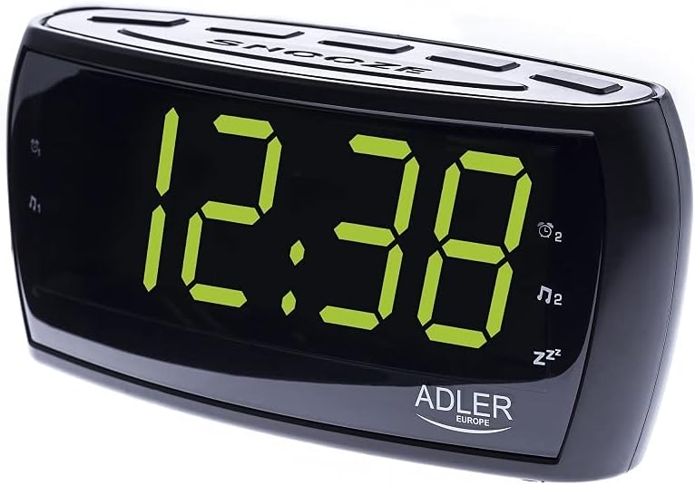Radiowecker Uhrenradio Uhr Wecker AM/FM Radio Helligkeitsregler mit extra grossem Display Single, Si