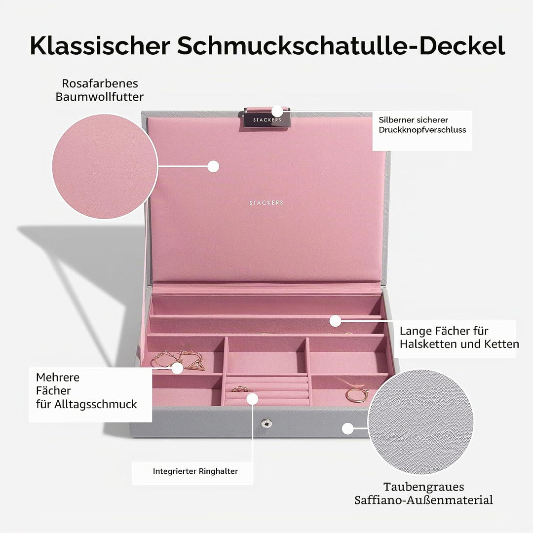 Stackers Grau Rosa Klassisch Schmuckschatulle - 4 Dove Grey/Rose, Dove Grey/Rose