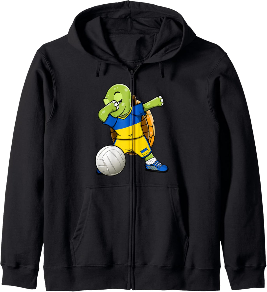 Dabbing Schildkröte Ukraine Volleyball Ukrainische Flagge Kapuzenjacke