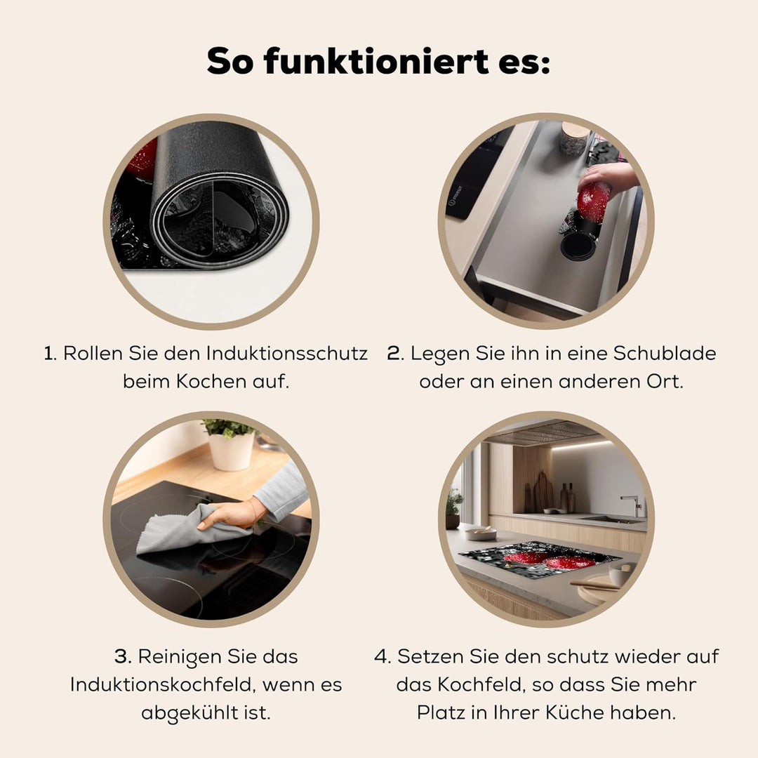 Herdabdeckplatte 70x52 cm Einteilig Herdabdeckung Abdeckplatte für Ceranfeld Abdeckung Induktionskoc